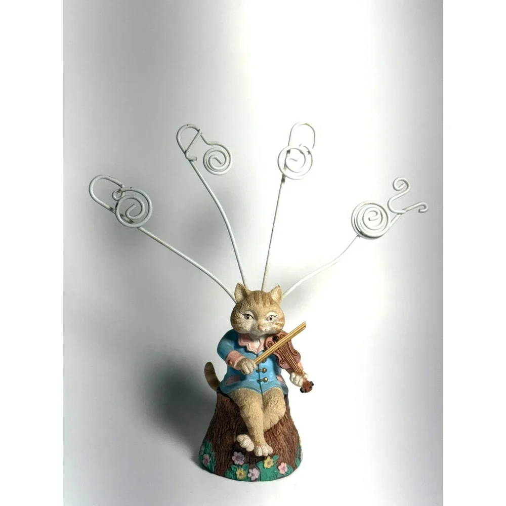Cat and Fiddle Photo Holder Spells Out Baby Figurine Baby Gift Cat Collectible